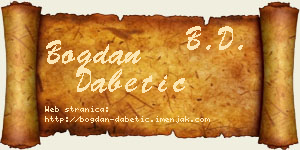 Bogdan Dabetić vizit kartica